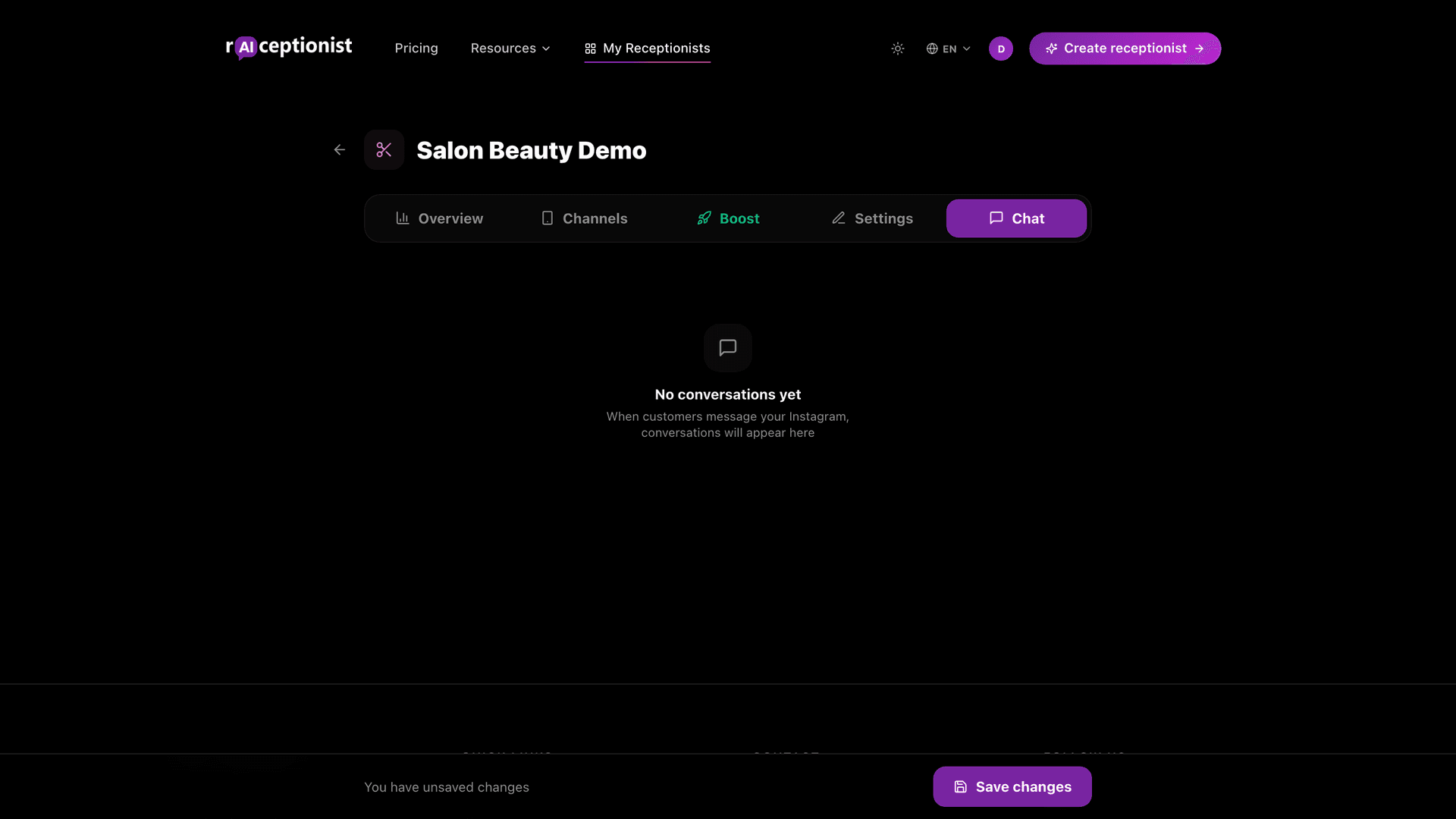 Conversations tab
