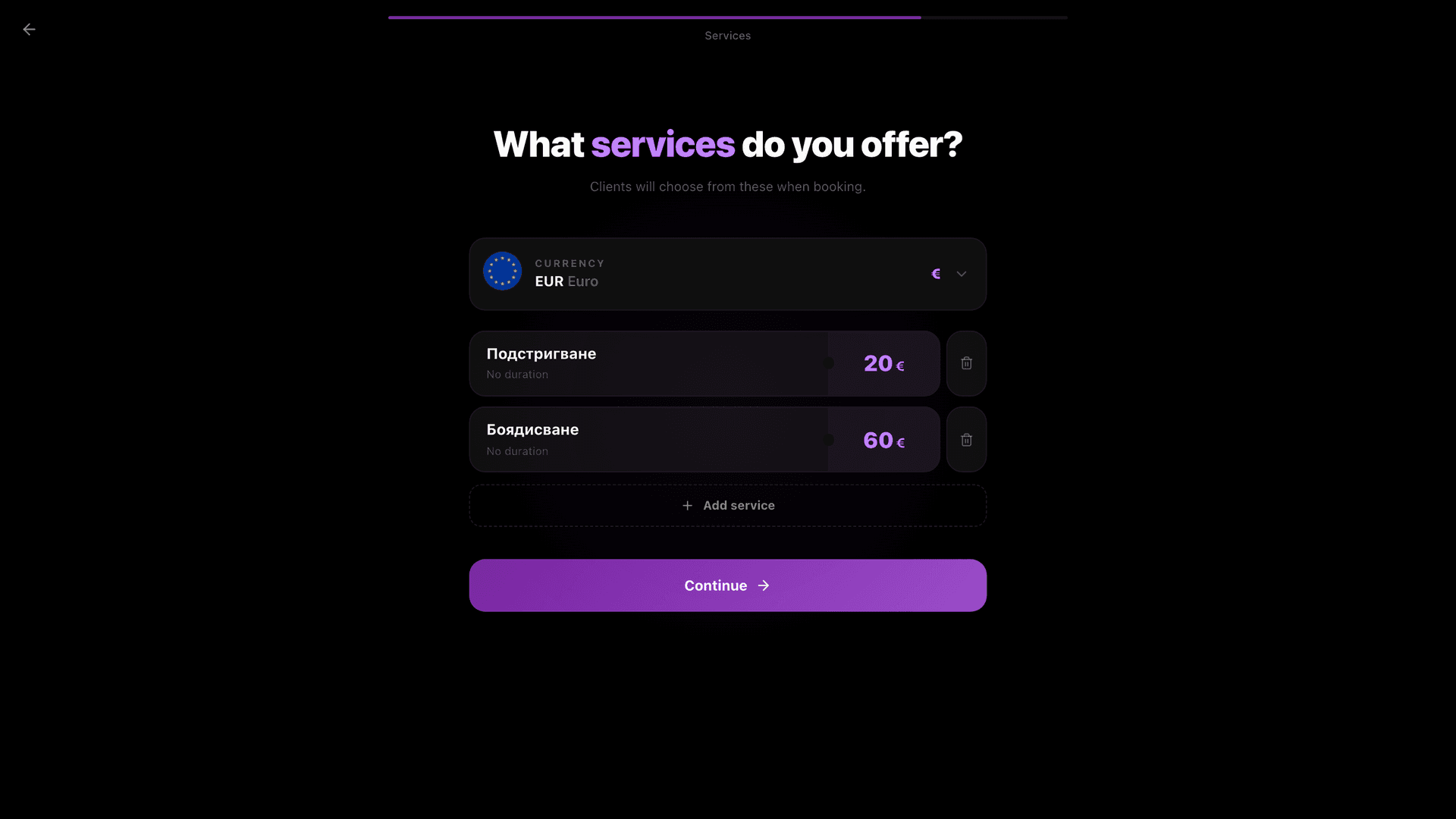 Multi-select languages + radio tones