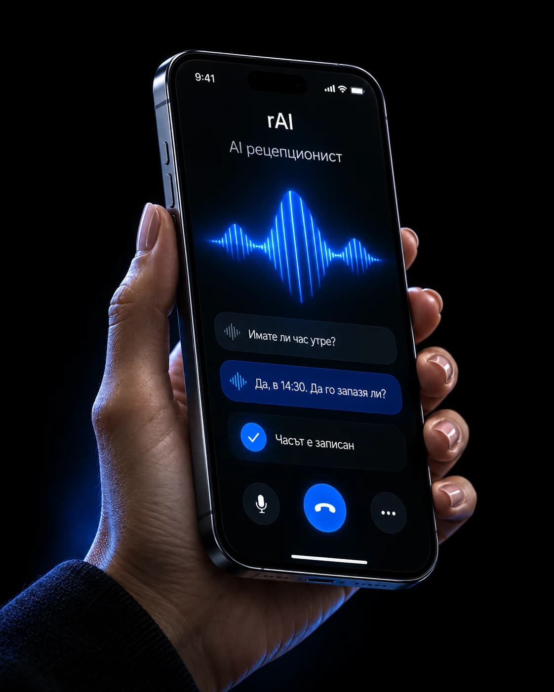 Илюстрация на разговор с AI рецепциониста на rAI
